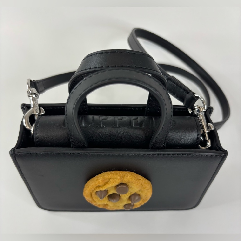 Puppets and Puppets Mini Cookie Top Handle Black Bag - Picture 4 of 14